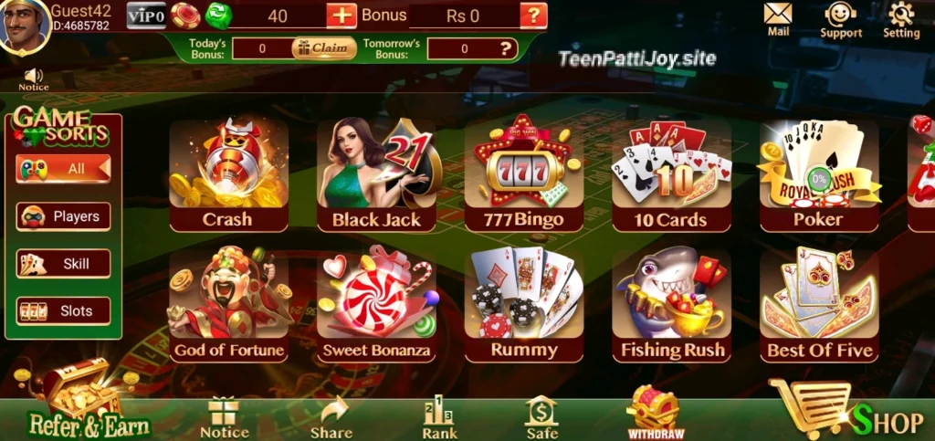 Teen Patti Joy Games Available